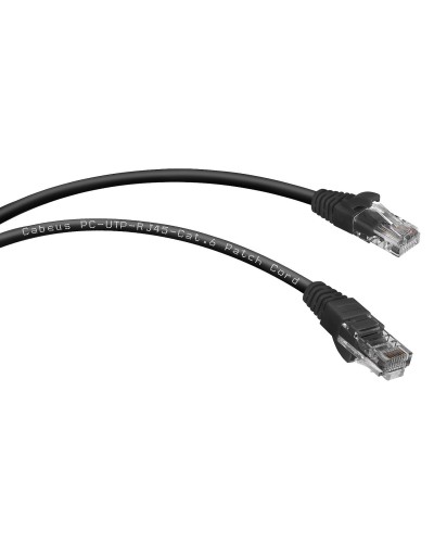 PC-UTP-RJ45-Cat.6-1.5m-BK (8664c), чёрный. Патч-корд медный. CABEUS в Красноярске