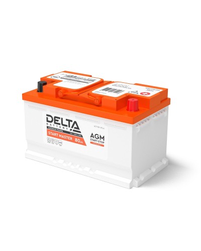 Delta START MASTER AGM 1280 (80 Ah). Аккумулятор автомобильный герметичный свинцово-кислотный. Delta в Красноярске