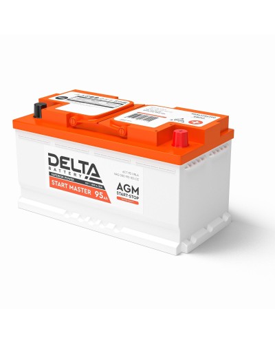 Delta START MASTER AGM 1295 (95 Ah). Аккумулятор автомобильный герметичный свинцово-кислотный. Delta в Красноярске
