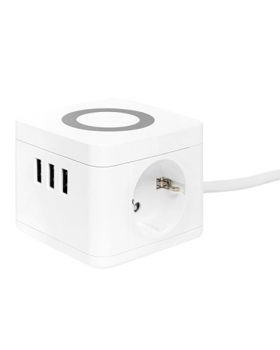 Удлинитель Куб 2 гнезда 3USB 2,4А+зарядное устройство 1,3 метра 1мм2. Удлинитель Куб. EKF в Красноярске
