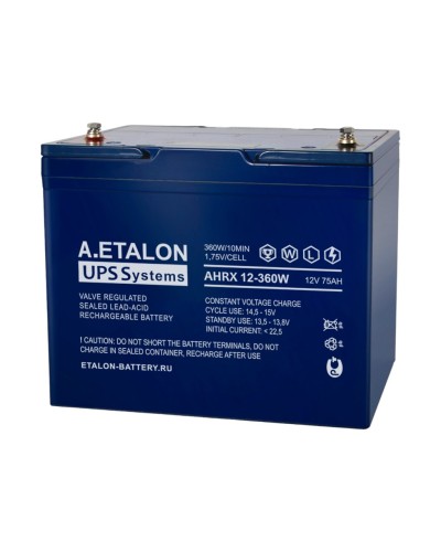 A.ETALON AHRX 12-360W (75). Аккумулятор герметичный свинцово-кислотный. ETALON в Красноярске