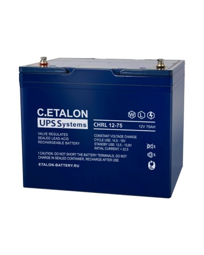 C.ETALON CHRL 12-75. Аккумулятор герметичный свинцово-кислотный. ETALON в Красноярске