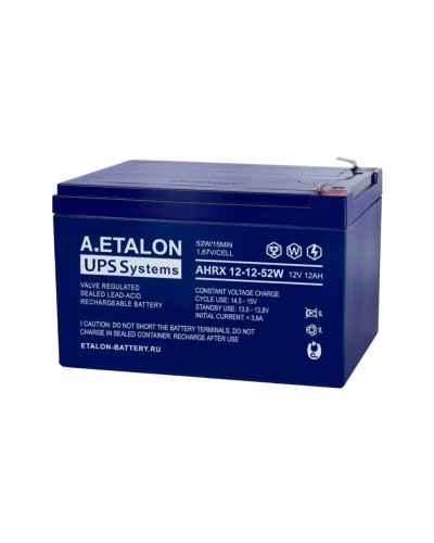 A.ETALON AHRX 12-12-52W. Аккумулятор герметичный свинцово-кислотный. ETALON в Красноярске