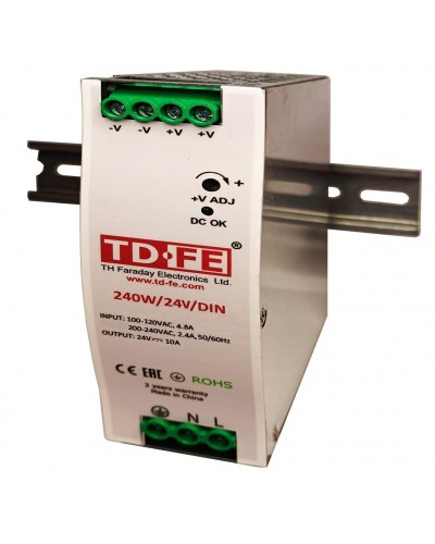 240W/24V/DIN. Источник вторичного электропитания резервированный. FARADAY в Красноярске