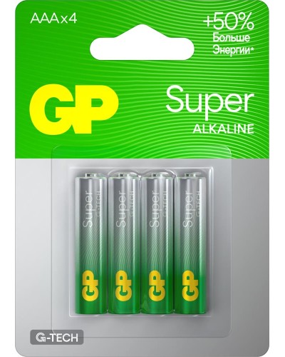 GP Super Alkaline 15A AA (GP 15AA21-2CRSBC4), упак. 4 шт. БЛИСТЕР. Алкалиновые батарейки. GP Batteries в Красноярске