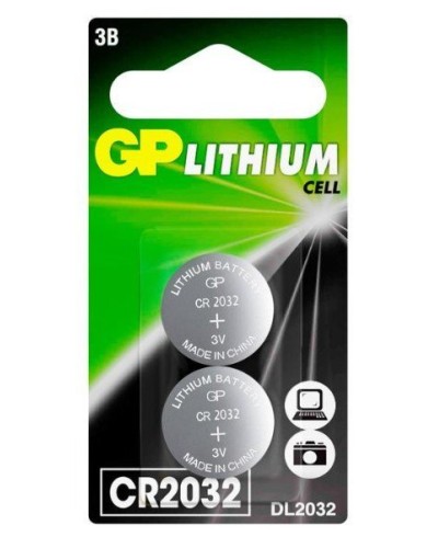 GP Lithium CR2032 (GP CR2032-2CRU2), упак. 2 шт. БЛИСТЕР. Литиевые дисковые батарейки. GP Batteries в Красноярске