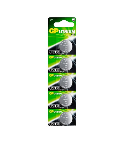 GP Lithium CR2430 (GP CR2430-2C5 100/1000), упак. 5 шт. БЛИСТЕР. Литиевые дисковые батарейки. GP Batteries в Красноярске