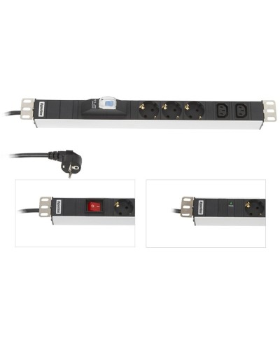 SHE19-6SH-B-2.5EU. Блок розеток 19. Hyperline в Красноярске