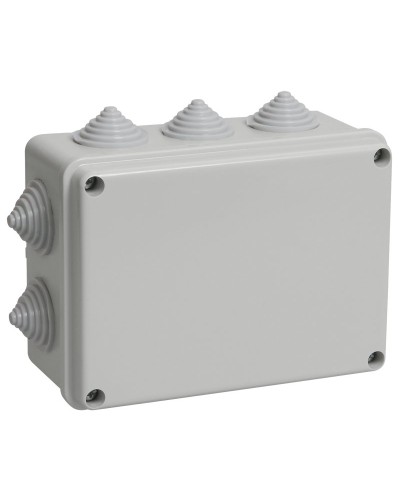 Коробка распаячная КМ41241 150х110х70 открытой проводки IP44 10 гермовводов серая (UKO10-150-110-070-K41-44). Коробка распаячная безгалогенная (HF). IEK в Красноярске