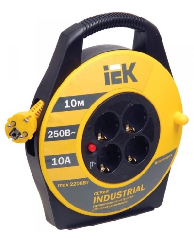 УК10 4 места, 10м (WKP14-10-04-10). Удлинитель на катушке Industrial. IEK в Красноярске