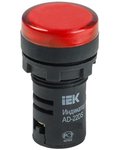 Лампа AD22DS (LED) матрица D22мм красный 24В AC/DC (BLS10-ADDS-024-K04). Светосигнальный индикатор. IEK в Красноярске