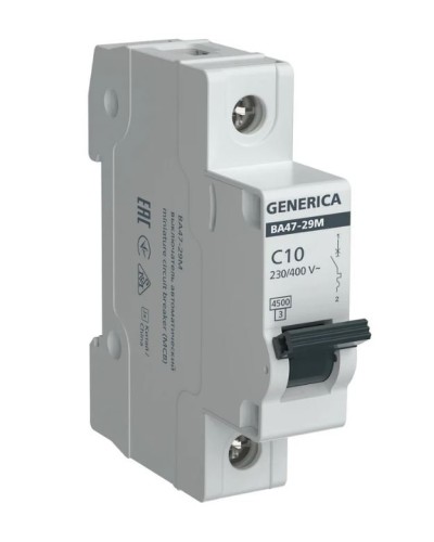 GENERICA ВА47-29М 1P C 10А 4,5кА (MVA21-1-010-C-G). Автоматический выключатель. IEK в Красноярске