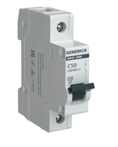 GENERICA ВА47-29М 1P C 50А 4,5кА (MVA21-1-050-C-G). Автоматический выключатель. IEK в Красноярске
