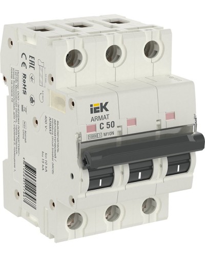 M10N 3P C 50А 10кА ARMAT (AR-M10N-3-C050). Автоматический выключатель. IEK в Красноярске