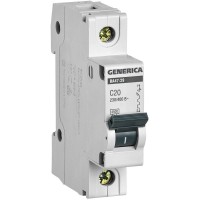 GENERICA ВА47-29 1P C 20А 4,5кА (MVA25-1-020-C). Автоматический выключатель. IEK