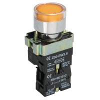 Кнопка LAY5-BW3561 с подсветкой желтый 1з (BBT50-BW-K05). Кнопка с подсветкой. IEK
