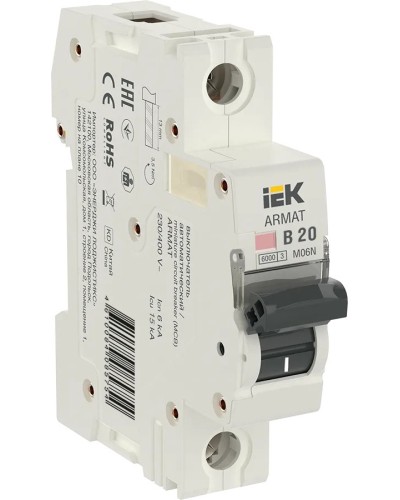 M06N 1P B 20А 6кА ARMAT (AR-M06N-1-B020). Автоматический выключатель. IEK в Красноярске