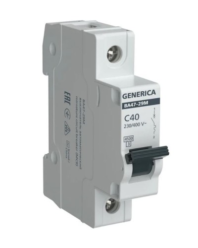 GENERICA ВА47-29М 1P C 40А 4,5кА (MVA21-1-040-C-G). Автоматический выключатель. IEK в Красноярске