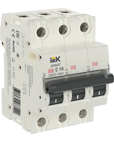 M06N 3P C 16А 6кА ARMAT (AR-M06N-3-C016). Автоматический выключатель. IEK в Красноярске