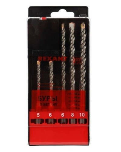 Набор буров, бетон 5-6х110, 6-8-10х160 мм, 5 шт, SDS PLUS Kranz (KR-91-0406): Аксессуар для электроинструмента в Красноярске