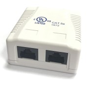 RJ-45-2 (8P8C) CAT5e, 2 выхода (LISTED) компьютерная розетка: Розетка компьютерная 2 выхода