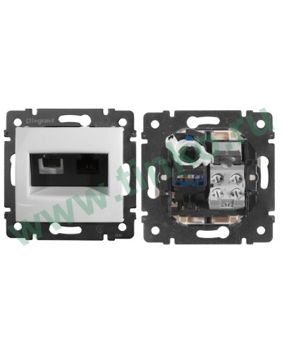 Розетка Valena 2xRJ11+RJ45 Cat.6, белый (770080). Розетка. LegranD в Красноярске