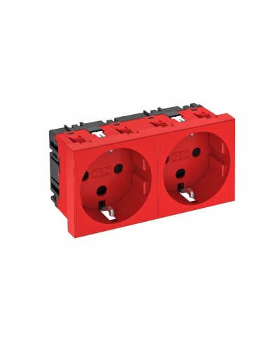 STD-D0 SRO2, (6120028). Розетка 0° двойная 2х2К+З, со шторками, 16А 250В красная. OBO Bettermann в Красноярске