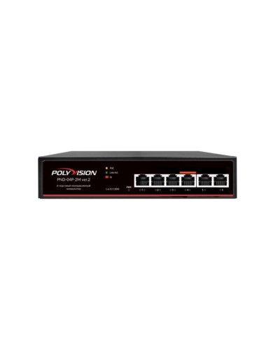 PND-04P-2M v.2. Коммутатор 6-портовый с функцией PoE. Polyvision в Красноярске