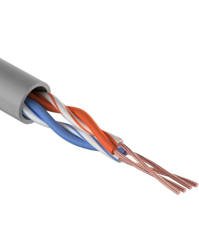 U/UTP, CAT 5e, PVC, 2PR, 24AWG, INDOOR, STRANDED, серый, 305м REXANT (01-0026). Кабель «витая пара» (LAN) для структурированных систем связи. Rexant в Красноярске