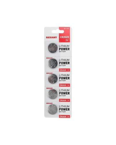 Литиевые батарейки CR2025 3 V 160 mAh (30-1107). Элемент питания. Rexant в Красноярске