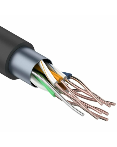 F/UTP, CAT 5e, PE, 4PR, 24AWG, OUTDOOR, SOLID, черный, 305м REXANT (01-0146-1). Кабель «витая пара» (LAN) для структурированных систем связи. Rexant в Красноярске