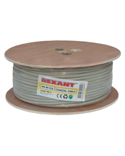 RG-8X, 50 Ом, CCS/Al/A, 75% (01-2021). Кабель коаксиальный радиочастотный. Rexant в Красноярске