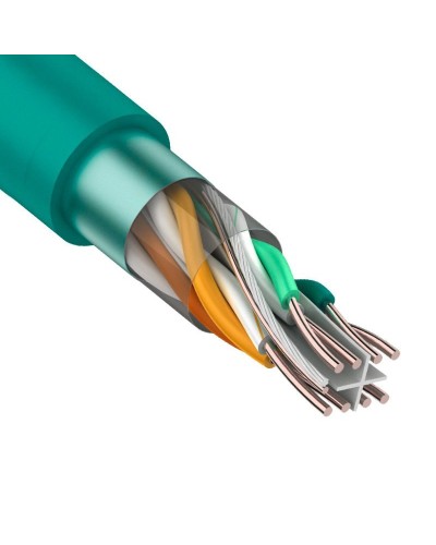 F/UTP, CAT 6, нг(А)-LSLTx, 4х2х0,575мм, 23AWG, INDOOR, SOLID, зеленый, 305м REXANT (01-0171). Кабель «витая пара» (LAN) для структурированных систем связи. Rexant в Красноярске
