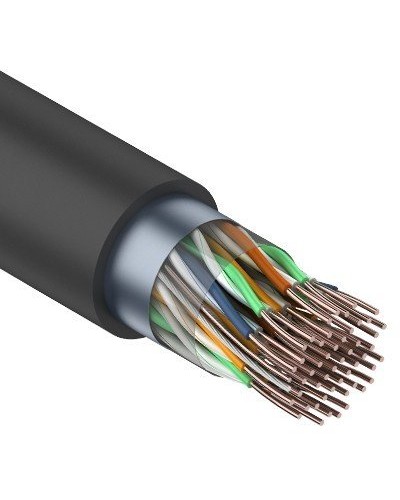 F/UTP, CAT 5, PE, 25PR, 24AWG, OUTDOOR, SOLID, черный, 305м, REXANT (01-1203). Кабель «витая пара» (LAN) для структурированных систем связи. Rexant в Красноярске