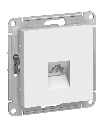 AtlasDesign розетка RJ45, кат. 5Е, 1-местная, скрытой установки, механизм, белый (ATN000183). Розетка компьютерная. Systeme Electric в Красноярске