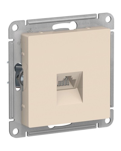 AtlasDesign розетка RJ45, кат. 5Е, 1-местная, скрытой установки, механизм, бежевый (ATN000283). Розетка компьютерная. Systeme Electric в Красноярске