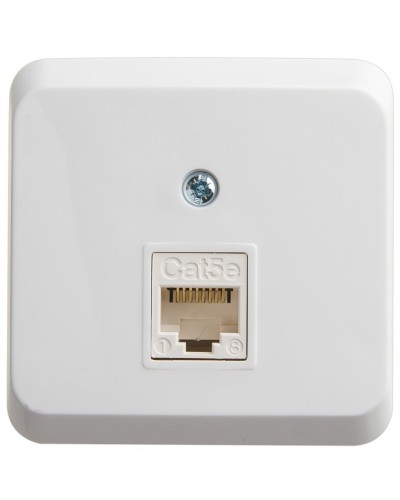 Этюд розетка RJ45 1-местная, кат. 5Е, открытой установки, белый (KOMA-001B). Розетка компьютерная. Systeme Electric в Красноярске