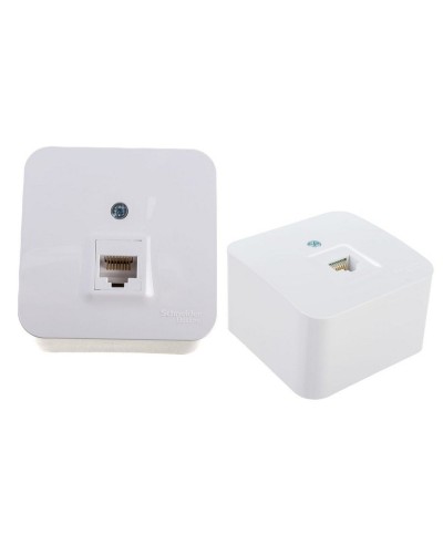 BLANCA розетка RJ45 1-местная, кат. 5Е, открытой установки, белый (BLNIA045001). Розетка компьютерная с изолированной пластиной. Systeme Electric в Красноярске