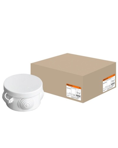 Коробка ОП D65х40мм, крышка, IP54, 4вх. (SQ1401-0501). Распаячная коробка. TDM ЕLECTRIC в Красноярске