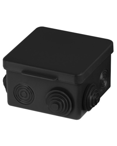 Распаячная коробка ОП 80х80х50мм, крышка, IP54, 7вх., черная TDM (SQ1401-0912). Распаячная коробка ОП. TDM ЕLECTRIC в Красноярске