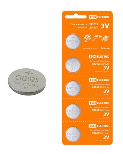 CR2025 Lithium 3V BP-5 TDM (SQ1702-0028). Элемент питания. TDM ЕLECTRIC в Красноярске