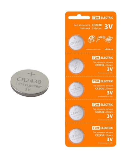 CR2430 Lithium 3V BP-5 TDM (SQ1702-0030). Элемент питания. TDM ЕLECTRIC в Красноярске