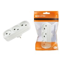 Блок на 3 гнезда 2П б/з плоский 6А 250B TDM (SQ1806-0027). Розетка. TDM ЕLECTRIC
