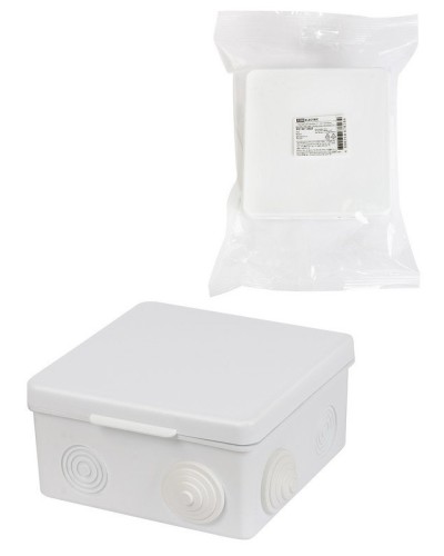 Коробка ОП 100х100х55мм, крышка, IP54, 8вх., белая (SQ1401-0923). Распаячная коробка. TDM ЕLECTRIC в Красноярске