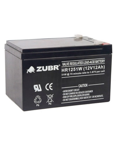 ZUBR HR 1251W (12V, 12Ah). Аккумулятор герметичный свинцово-кислотный. ZUBR в Красноярске