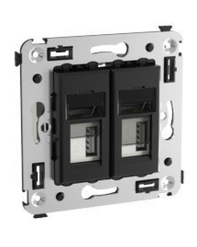 Розетка USB в стену Avanti черный квадрат (4402543). Розетка USB. ДКС в Красноярске