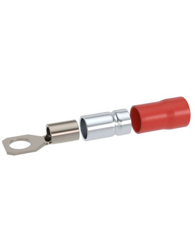 Наконечник НКИ 0,25-1,5 М5 (D5,3мм) с отверстием под винт (100 шт) (2A5P-DS-PVC). Наконечник с отверстием под винт и изолированным фланцем ПВХ, двойная гильза. ДКС в Красноярске