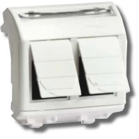 Розетка RJ-45 Brava 2 модуля белая (76656B): Розетка компьютерная с двумя разъёмами