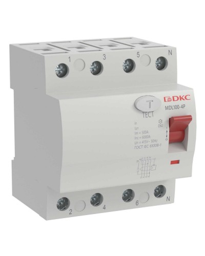 YON MAX MDL100 ВДТ, 4P, 30mA, 63A, АС (MDL100-4P2-63-AC). Автоматический выключатель дифференциальный (УЗО). ДКС в Красноярске