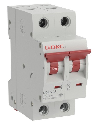 YON max MD63S 2P 50А 4,5кА C (MD63S-2PC50). Автоматический выключатель. ДКС в Красноярске
